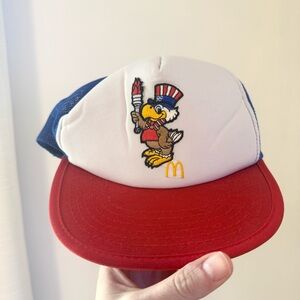 Vtg 1984 Olympics McDonalds Sam The Eagle Snapback Trucker Hat Red White & Blue